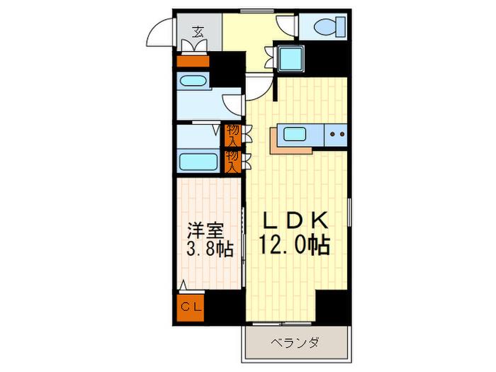 ALIKA向島(1LDK/8階)の間取り写真