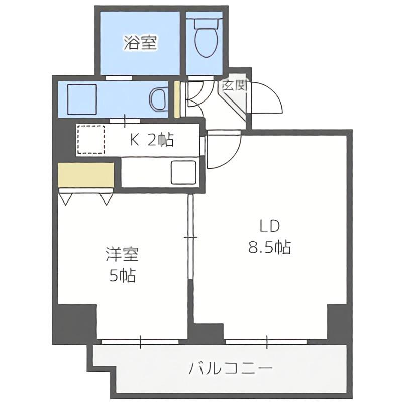 TREASURE COURTA(1LDK/5階)の間取り写真