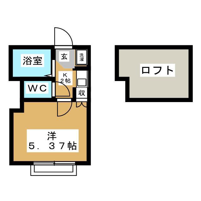 ガーデンコート横浜蒔田(1K/2階)の間取り写真