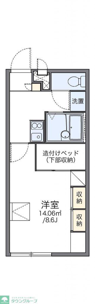 レオパレスシルバーアロー(1K/2階)の間取り写真