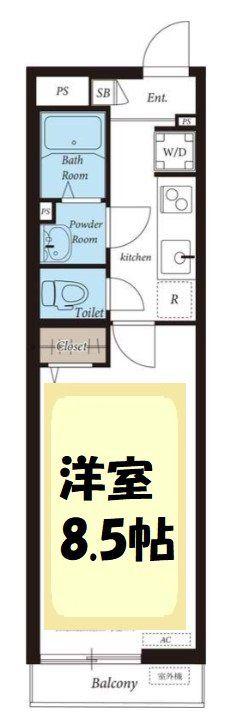草加瀬崎II(1K/2階)の間取り写真