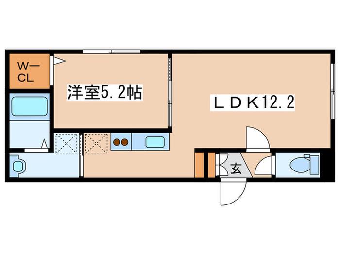 グランメール 豊平公園(1LDK/2階)の間取り写真
