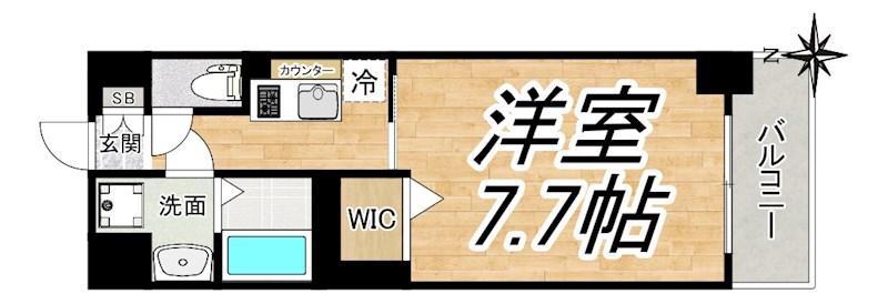 ミラージュパレス新梅田RIO(1K/2階)の間取り写真