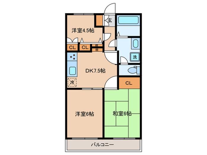 秀和五反田駅前レジデンス(3DK/3階)の間取り写真