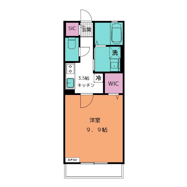 MDII(1K/2階)の間取り写真