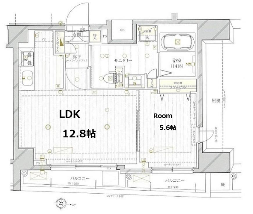 レガリス高円寺(1LDK/9階)の間取り写真