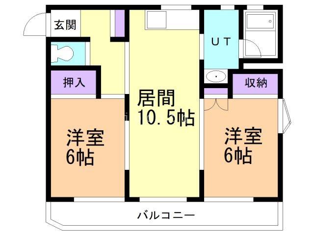 アシストグレースマンション(2LDK/1階)の間取り写真