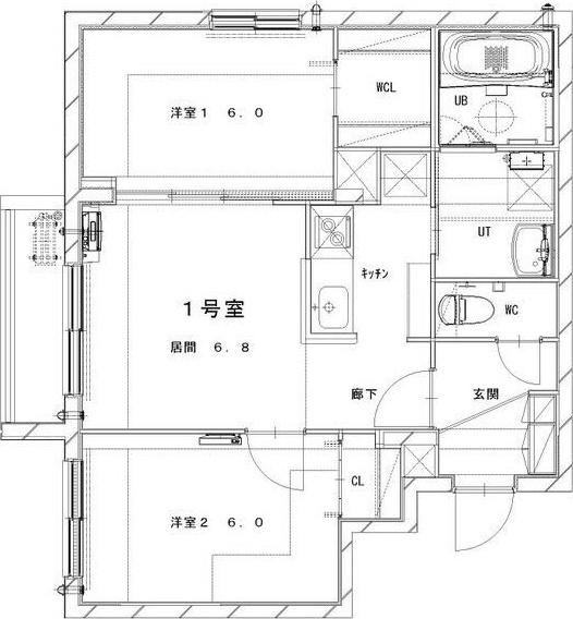 MESIG GREEN(2LDK/2階)の間取り写真