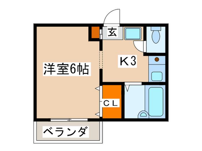 シャトレー(1K/1階)の間取り写真