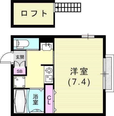 シャルマンメゾン上沢(1K/2階)の間取り写真