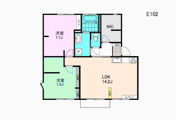 アメニティ住吉E(2LDK/1階)の間取り写真