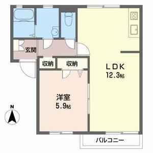 フレグランスM A(1LDK/2階)の間取り写真