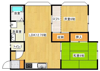 マノーハウス(2LDK/2階)の間取り写真