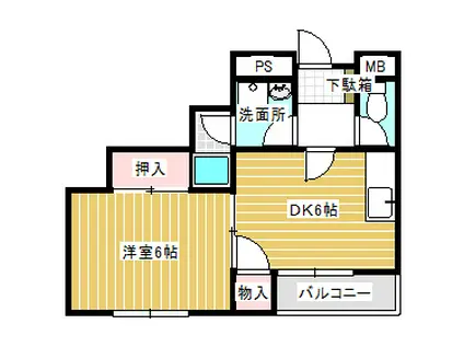 ハイツミッドランド(1DK/2階)の間取り写真
