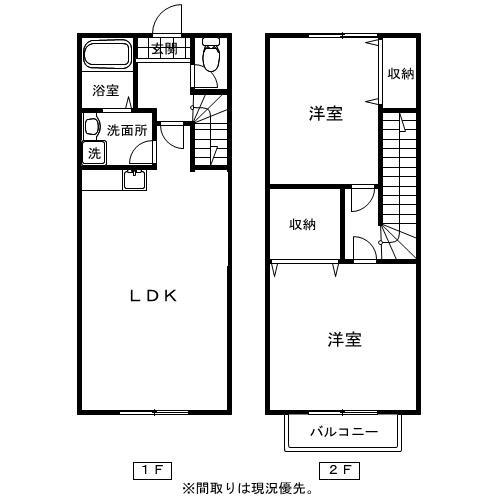 TSメゾネット(2LDK/1階)の間取り写真