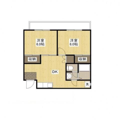 DIKビル(2DK/3階)の間取り写真