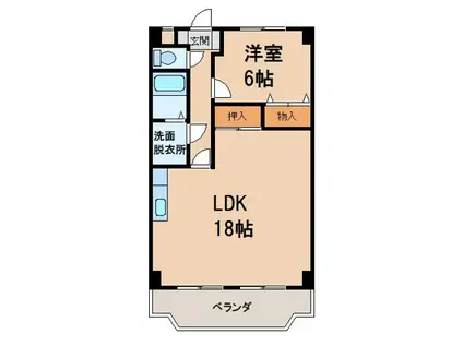 キューブN(1LDK/3階)の間取り写真