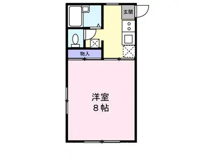 メゾンドール(1K/1階)の間取り写真