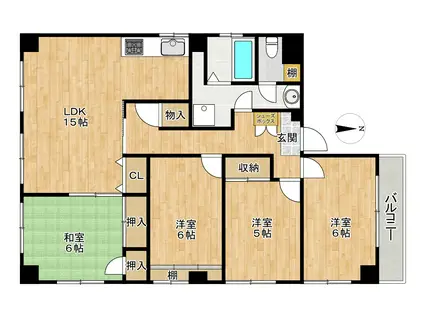 穂高元浅草ビル(4LDK/3階)の間取り写真
