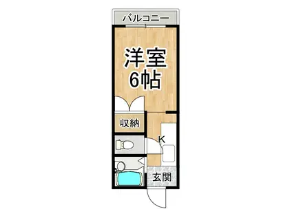 レジデンスマーズ(ワンルーム/2階)の間取り写真