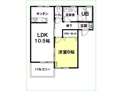 アーバニズム70E(1LDK/2階)の間取り写真