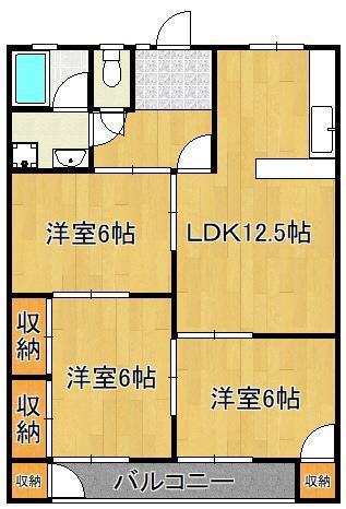 コーポ三桜(3LDK/1階)の間取り写真