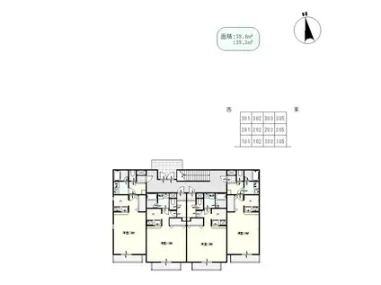 ボナール高穂(1K/2階)の間取り写真