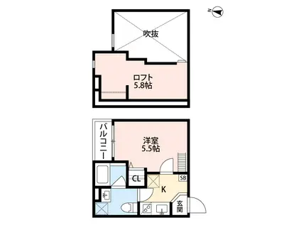 エルミタージュ泉が丘(1K/1階)の間取り写真