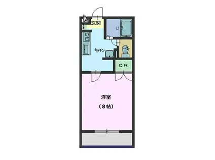 トマトマンション(1K/1階)の間取り写真