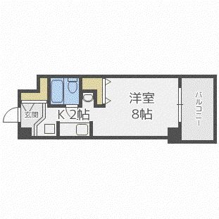 メゾンドブーケ円山(1K/6階)の間取り写真