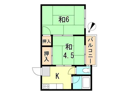 圭マンション(2DK/3階)の間取り写真