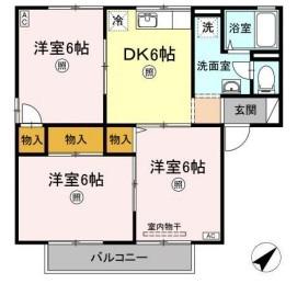 サリネージュ山手A(3DK/2階)の間取り写真