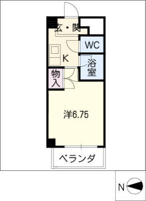 グレイス国府宮(1K/5階)の間取り写真