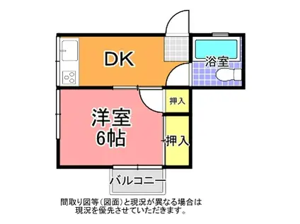 コーポ柳町(1DK/2階)の間取り写真