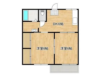 フレグランス新田(2DK/2階)の間取り写真