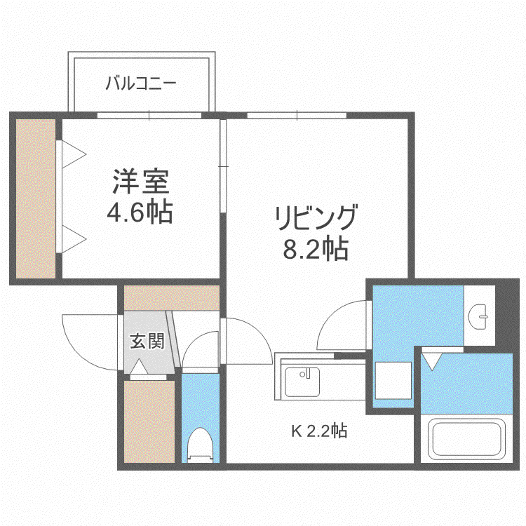 ブランヴェール西野(2LDK/2階)の間取り写真