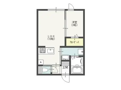 THE LUXURY ONE(1LDK/1階)の間取り写真