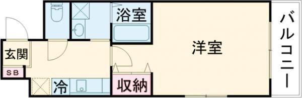 ロイスグラン神戸下沢通(1K/7階)の間取り写真