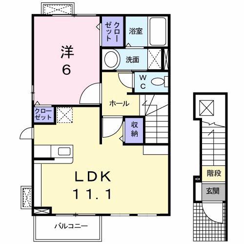 サンリット・レジデンス平井A(1LDK/2階)の間取り写真