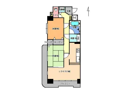 メゾンラユール(2LDK/3階)の間取り写真