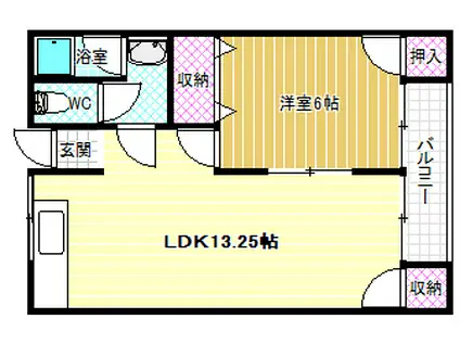 ハイム上野II(1LDK/3階)の間取り写真