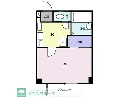 グレイスフル(1K/2階)の間取り写真