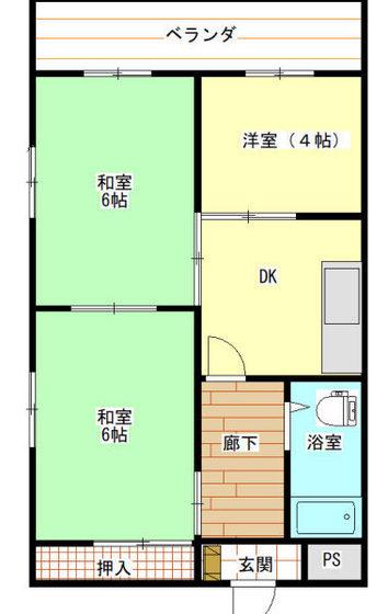 清輝橋マンション(3DK/6階)の間取り写真