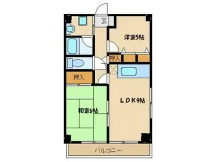 サンタパレス(2DK/2階)の間取り写真