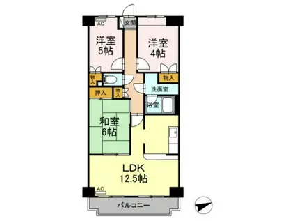 AMOURナメリ(3LDK/2階)の間取り写真