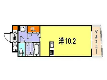 アスヴェルみなと元町オーシャンフロント(ワンルーム/4階)の間取り写真