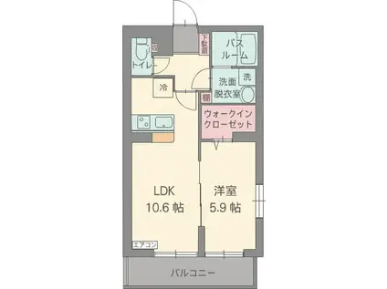 プランドール(1LDK/3階)の間取り写真