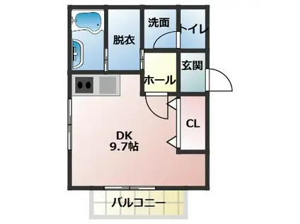 ARC八千代台(ワンルーム/2階)の間取り写真