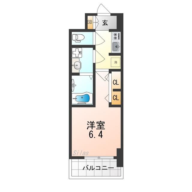 S-RESIDENCE堺ALTKLAS(1K/14階)の間取り写真