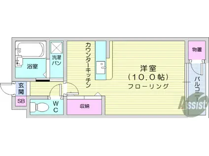 F ネット 21(ワンルーム/1階)の間取り写真